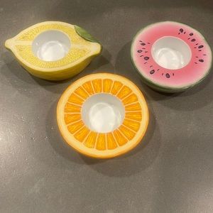 Fruit PartyLite candleholders. Set of three in perfect condition.